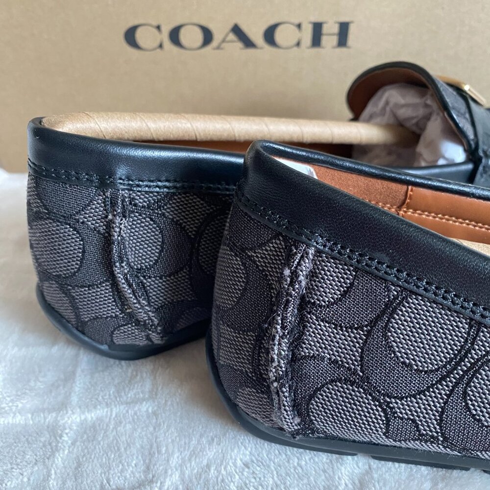 NIB! Coach Women's 8B Mona Driver In Signature Jacquard In Smoke/Black CC639 - Picture 10 of 12